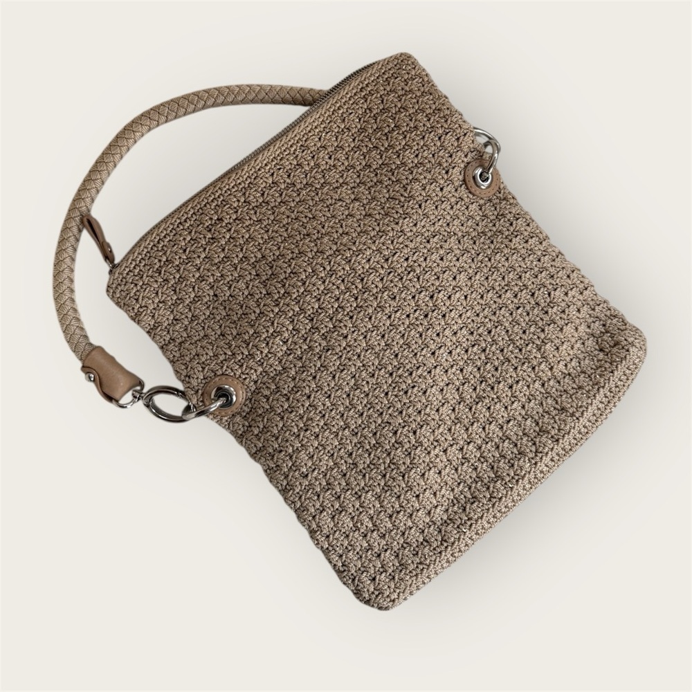The Sak EUC Lucia crochet fold over handbag woven detail great quality